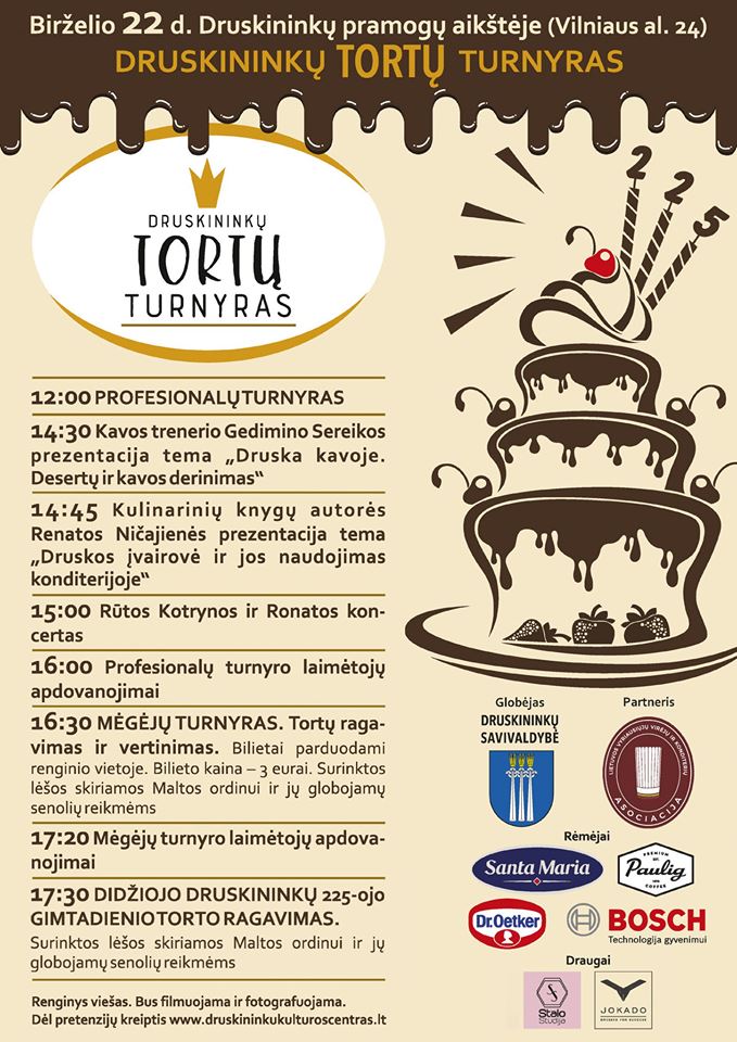 Druskininkų tortų turnyro plakatas