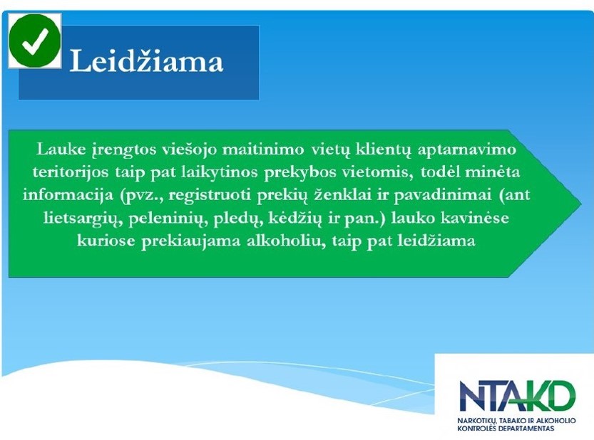 NTAKD alkoholio reklamos draudimas